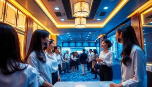 Experience the thrilling atmosphere of Suwon’s shirt room, showcasing stylish interactions between guests and attractive staff.