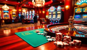 Engaging scene at a casino with players enjoying games inspired by https://ok88.tech/.