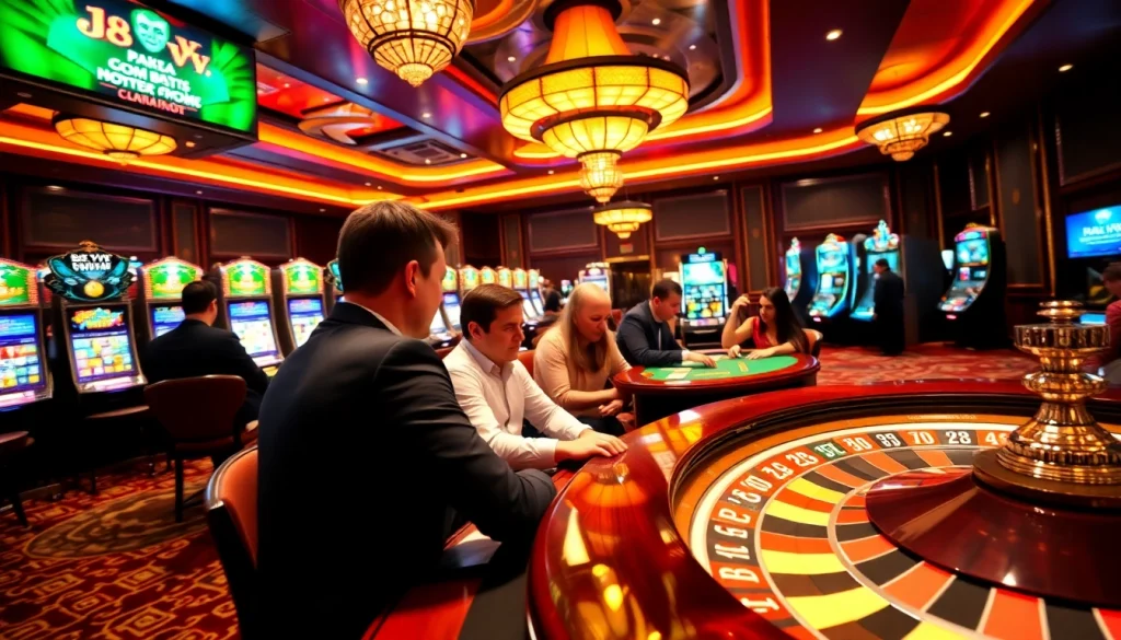 Players engaging in thrilling games at an 88vv casino table, showcasing excitement and luxury.