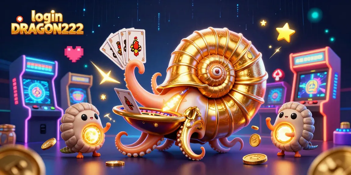 Engage with an exciting game scene featuring login DRAGON222 with a vibrant 3D cartoon nautilus as the central character.