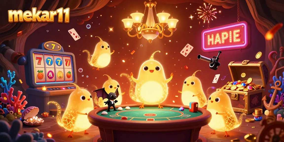 Mekar11 wins big at the casino table with glowworms lighting a vibrant scene, showcasing an exciting gaming adventure.