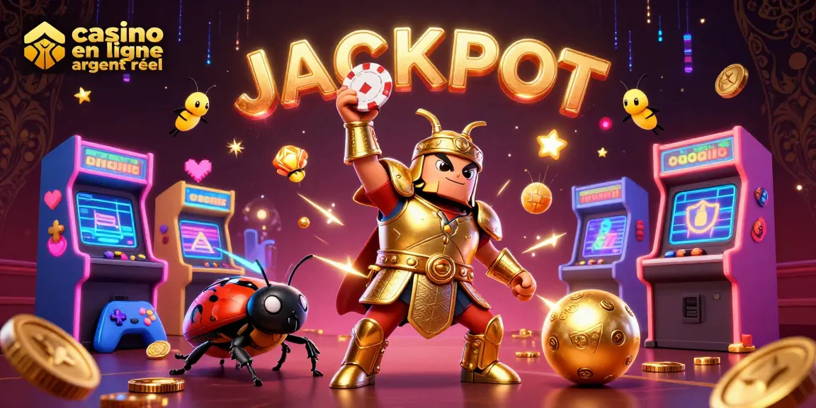 Gagnez gros avec casino en ligne argent réel et explorez notre illustration vibrante de jeux.